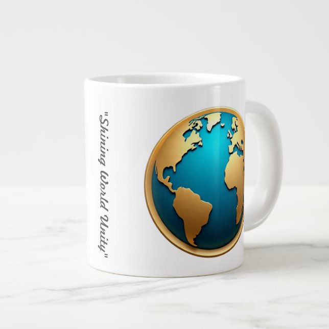 "Shining World Vision" Large Coffee Mug (Front Right)