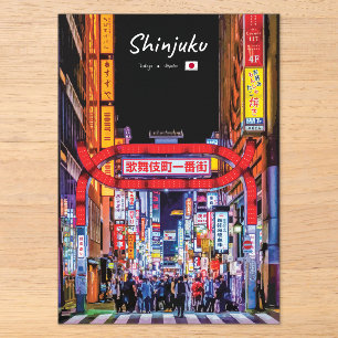 Shinjuku, Japan - Kabukicho Neon Street Acrylic Invitations