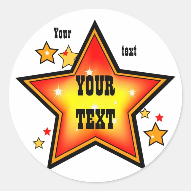 Shinning Star Award Sticker Template (Front)