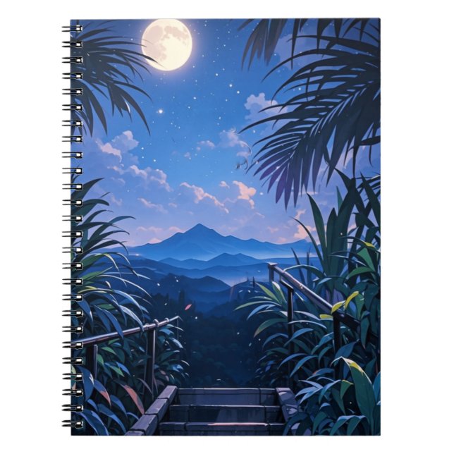 shinny moon and jungle night time notebook (Front)