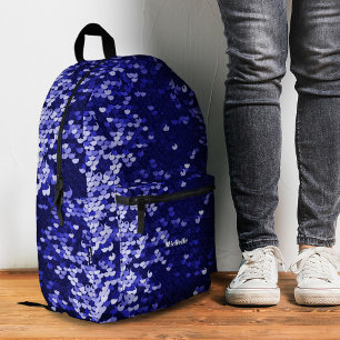 Shinny Royal Blue Stylish Sequins Modern School Printed Backpack