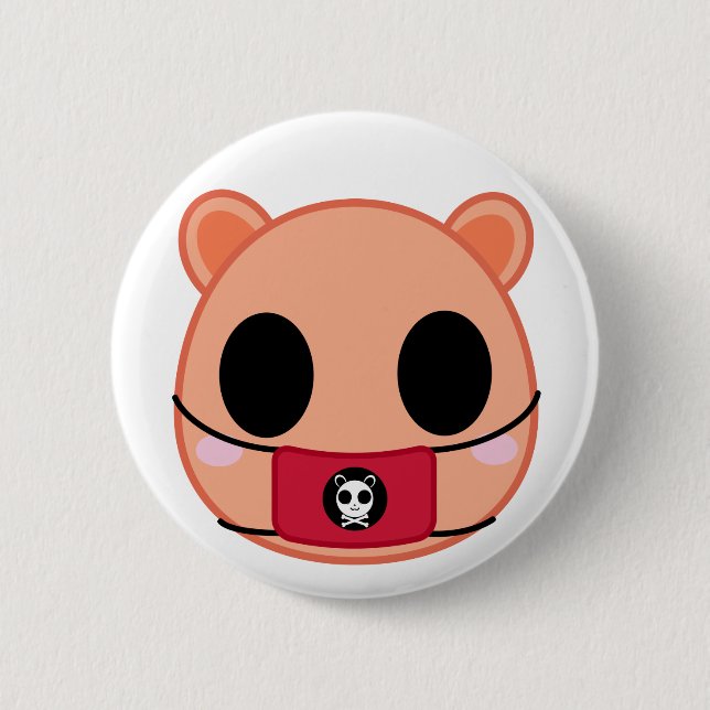 Shino the Squirrel (Head) 6 Cm Round Badge (Front)