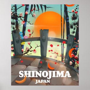 Shinojima travel poster map