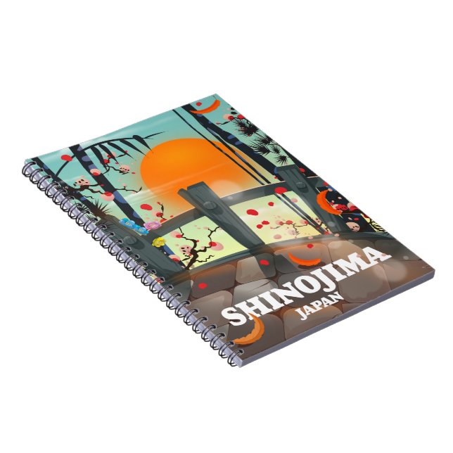 Shinojima travel poster map notebook (Right Side)