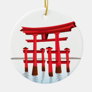 Shinto Japanese Gate Architecture Building Culture Ceramic Tree Decoration