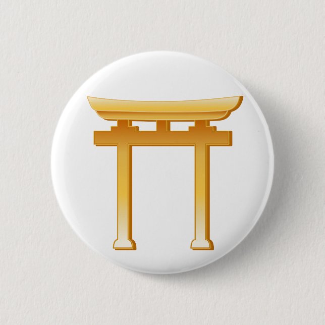 Shinto Symbol 6 Cm Round Badge (Front)