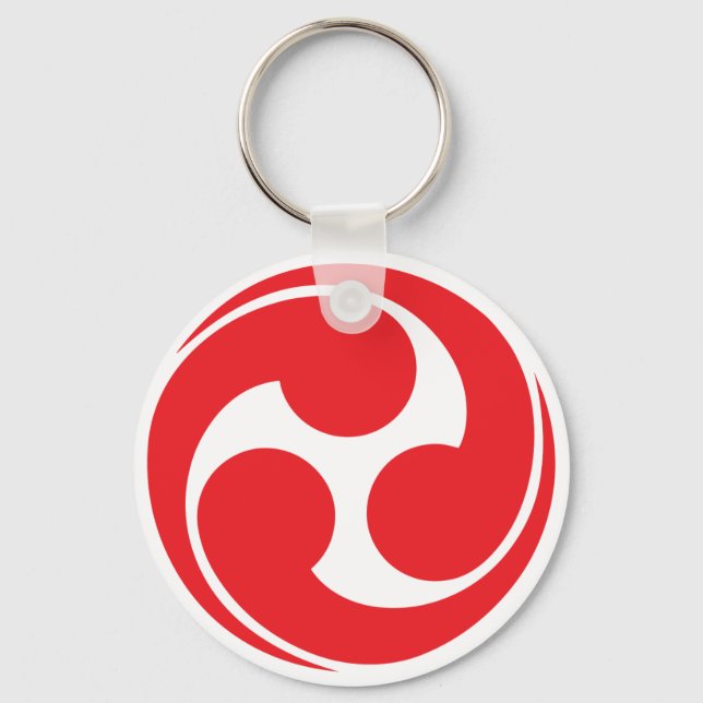 Shinto Tomoe Symbol  Key Ring (Front)