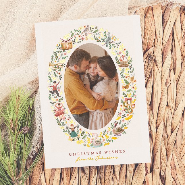 Shiny 12 Days Of Christmas Photo Foil Holiday Card (Creator Uploaded)