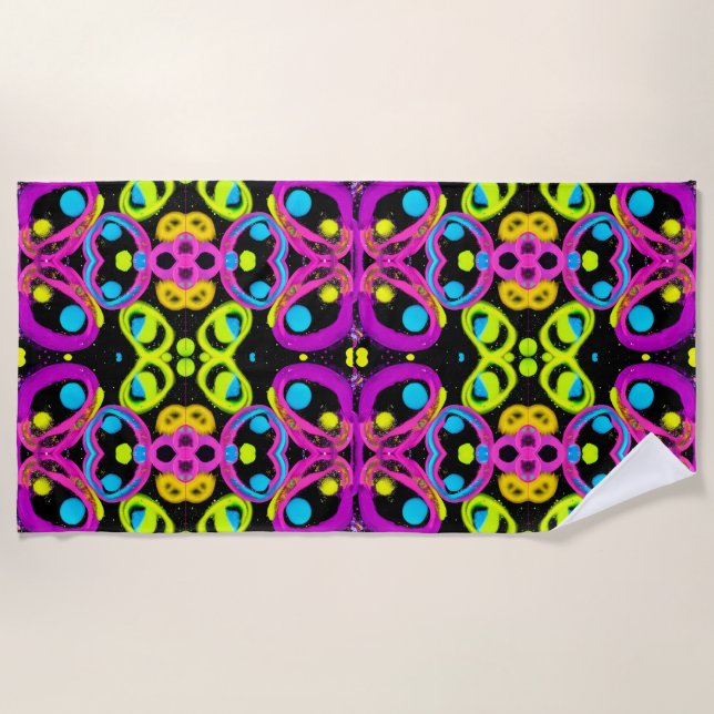 shiny Abstract art Beach Towel (Front)