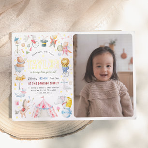 Shiny Animal Circus Carnival Photo Birthday Party