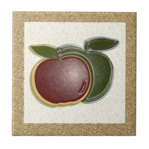 Shiny Apples 3D (textured/specks) Ceramic Tile