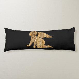 Shiny Baby Angel Wings Black Gold Angelic Body Cushion