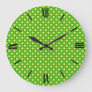 Shiny beads - lime green large clock