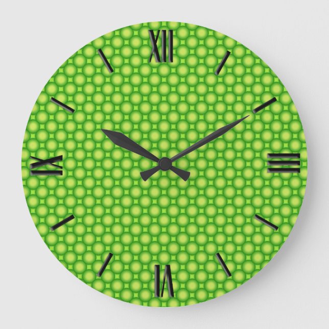 Shiny beads - lime green large clock (Front)