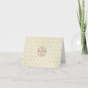 shiny big dots cream background monogram note card