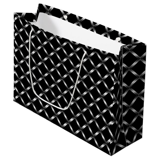 Shiny black Large Gift Bag (Front Angled)