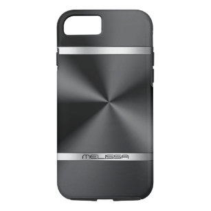 Shiny Black Metallic Print Silver Accent Case-Mate iPhone Case