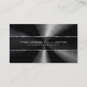 Shiny Black Modern Metallic Design Business Card