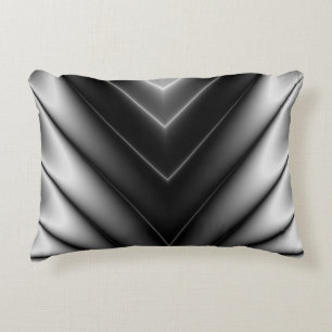 Shiny Black Silk Satin Decorative Cushion