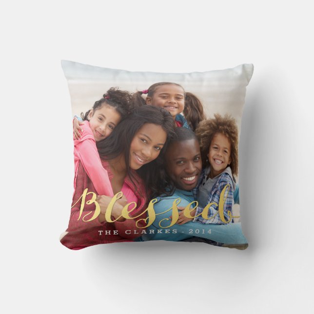 Shiny Blessings | Holiday Photo Throw Pillow (Front)