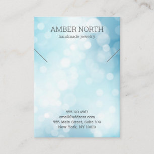 Shiny Blue Bokeh Jewellery Bracelet Necklace Business Card