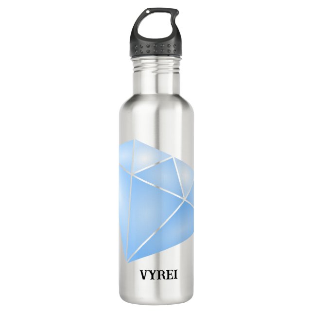 Shiny Blue Diamond Carat 710 Ml Water Bottle (Front)