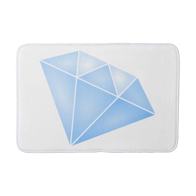 Shiny Blue Diamond Carat Bath Mat (Front)