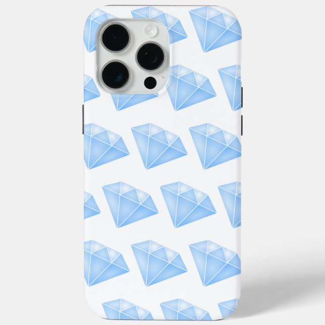 Shiny Blue Diamond Carat Case-Mate iPhone Case (Back)