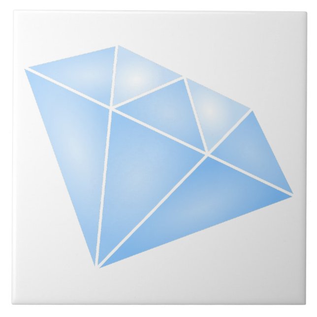 Shiny Blue Diamond Carat Ceramic Tile (Front)