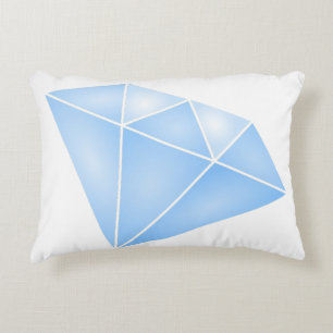 Shiny Blue Diamond Carat Decorative Cushion