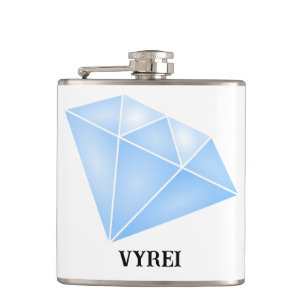 Shiny Blue Diamond Carat Hip Flask