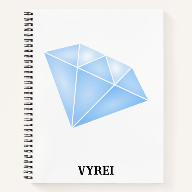 Shiny Blue Diamond Carat Notebook (Front)