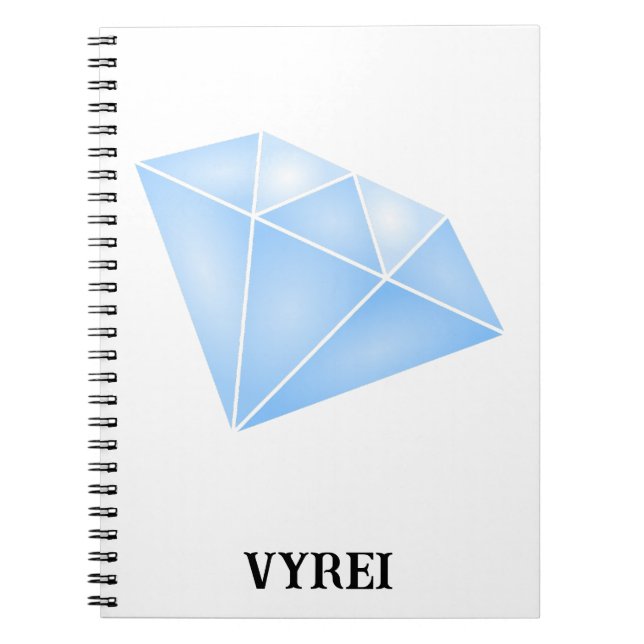 Shiny Blue Diamond Carat Notebook (Front)