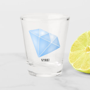 Shiny Blue Diamond Carat Shot Glass