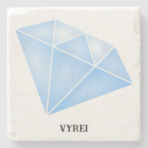 Shiny Blue Diamond Carat Stone Coaster