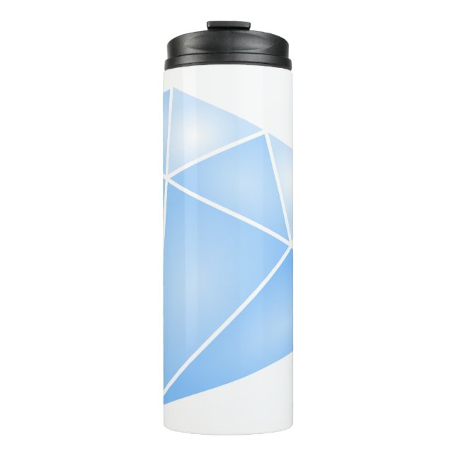 Shiny Blue Diamond Carat Thermal Tumbler (Front)
