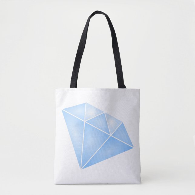 Shiny Blue Diamond Carat Tote Bag (Front)