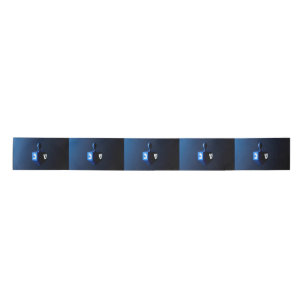 Shiny Blue Dreidel Satin Ribbon