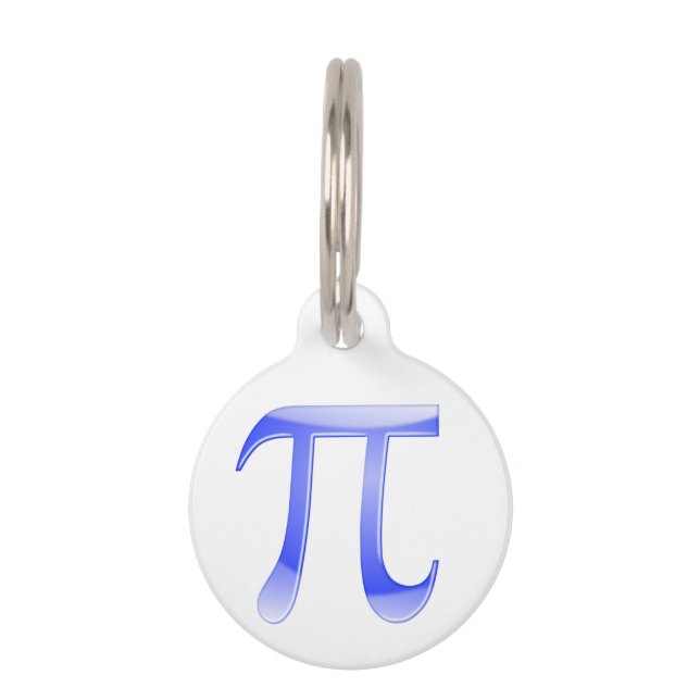 Shiny  Blue Pi Symbol Pet Tag (Front)