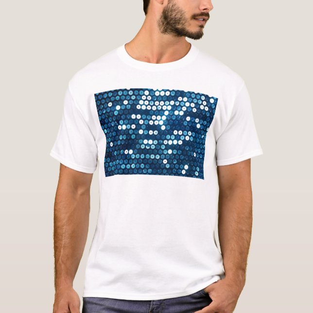 shiny blue sequins T-Shirt (Front)
