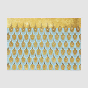 Shiny Blue Teal Glitter Mermaid Fish Scales Tissue Paper
