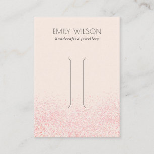 Shiny Blush Pink Glitter Texture Hair Clip Display Business Card