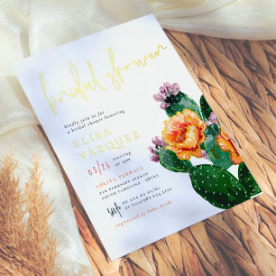 Shiny Boho Desert Cactus & Flowers Bridal Shower