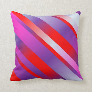 Shiny Bold Diagonal Striped Accent Pillow