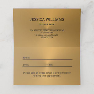 Shiny Bronze Flower Monstera Leaves on black  Appointment Card