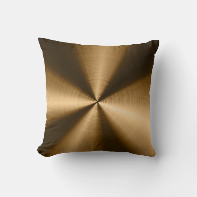 Shiny Brown Metallic Stainless Steel Look Cushion (Front)