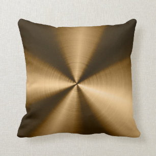 Shiny Brown Metallic Stainless Steel Look Cushion