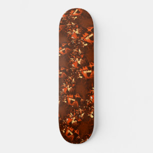 Shiny brownish coral, and embossed skateboard