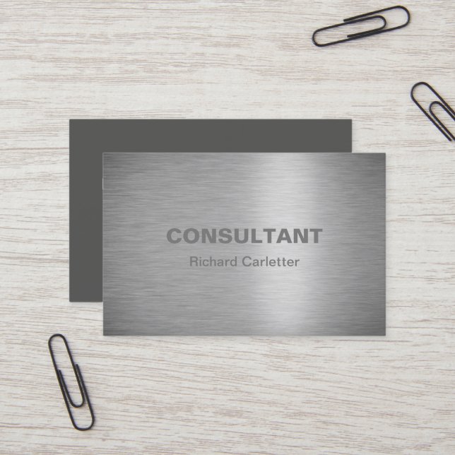 Shiny brushed metal professional business card (Front/Back In Situ)