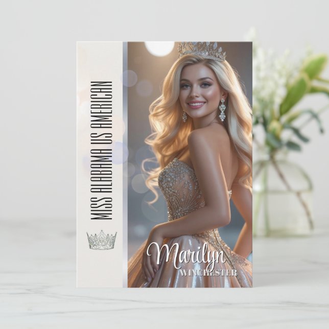 Shiny Bubbles Pageant Autograph Card Template (Standing Front)